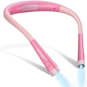 Rechargeable LED neck reading light in pink
